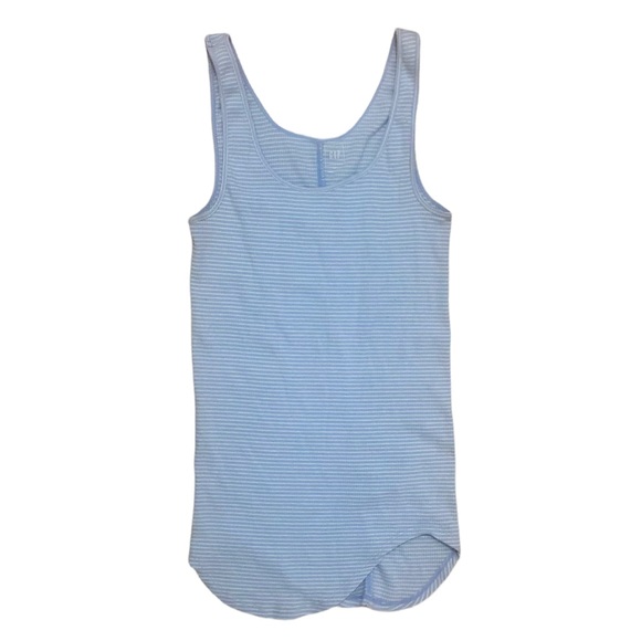 Gap light blue and white striped tank top with asymmetrical bottom, XS - Picture 5 of 5